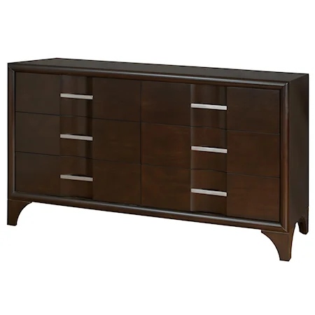 Contemporary Six Drawer Dresser